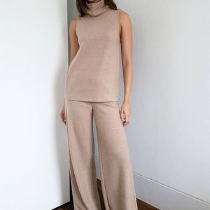 Aritzia The Group by Babaton Boreal Turtleneck and Pant Tan Size Small
